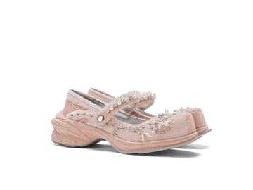 ATCROX&Florentinaleinter Velvet pearl Rococo catwalk ballet shoes