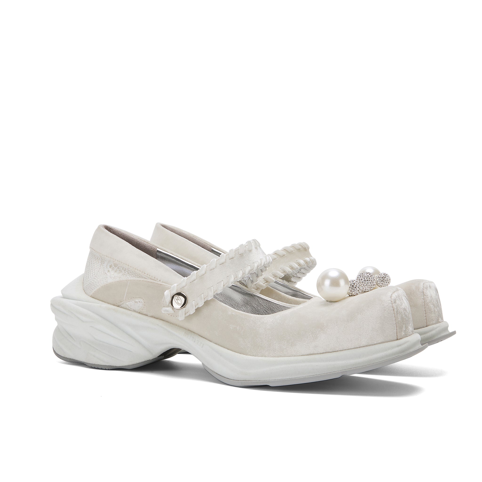 ATCROX&Florentinaleinter Velvet pearl Swarovski ballet sneakers