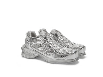 ATCROX&Florentinaleinter Co-branded cowhide square-toed beaded sports shoes