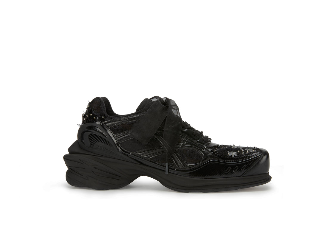 ATCROX&Florentinaleinter Co-branded cowhide square-toed beaded sports shoes